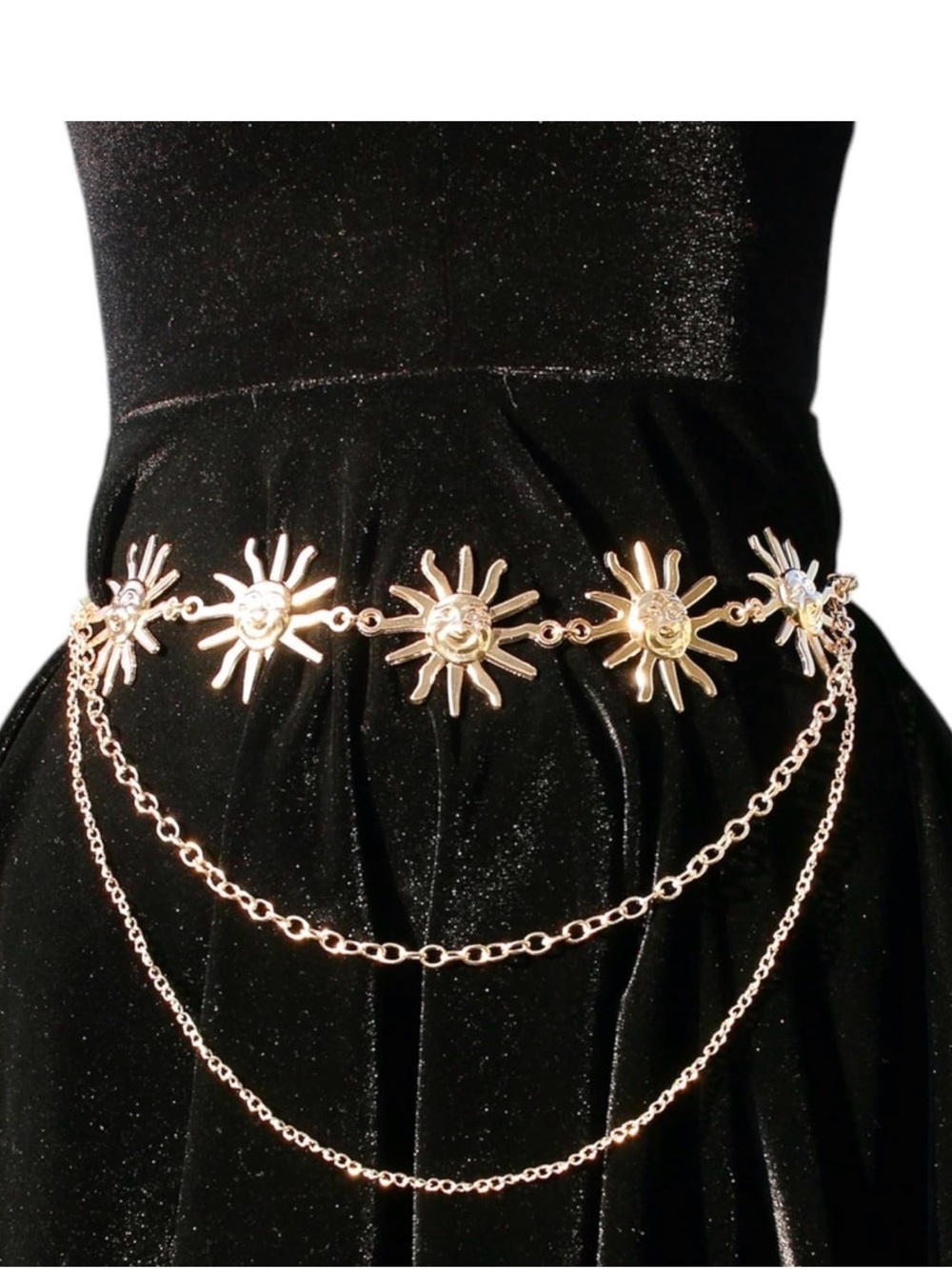 Gold Sun Waist chain belt - Picture 6 of 10